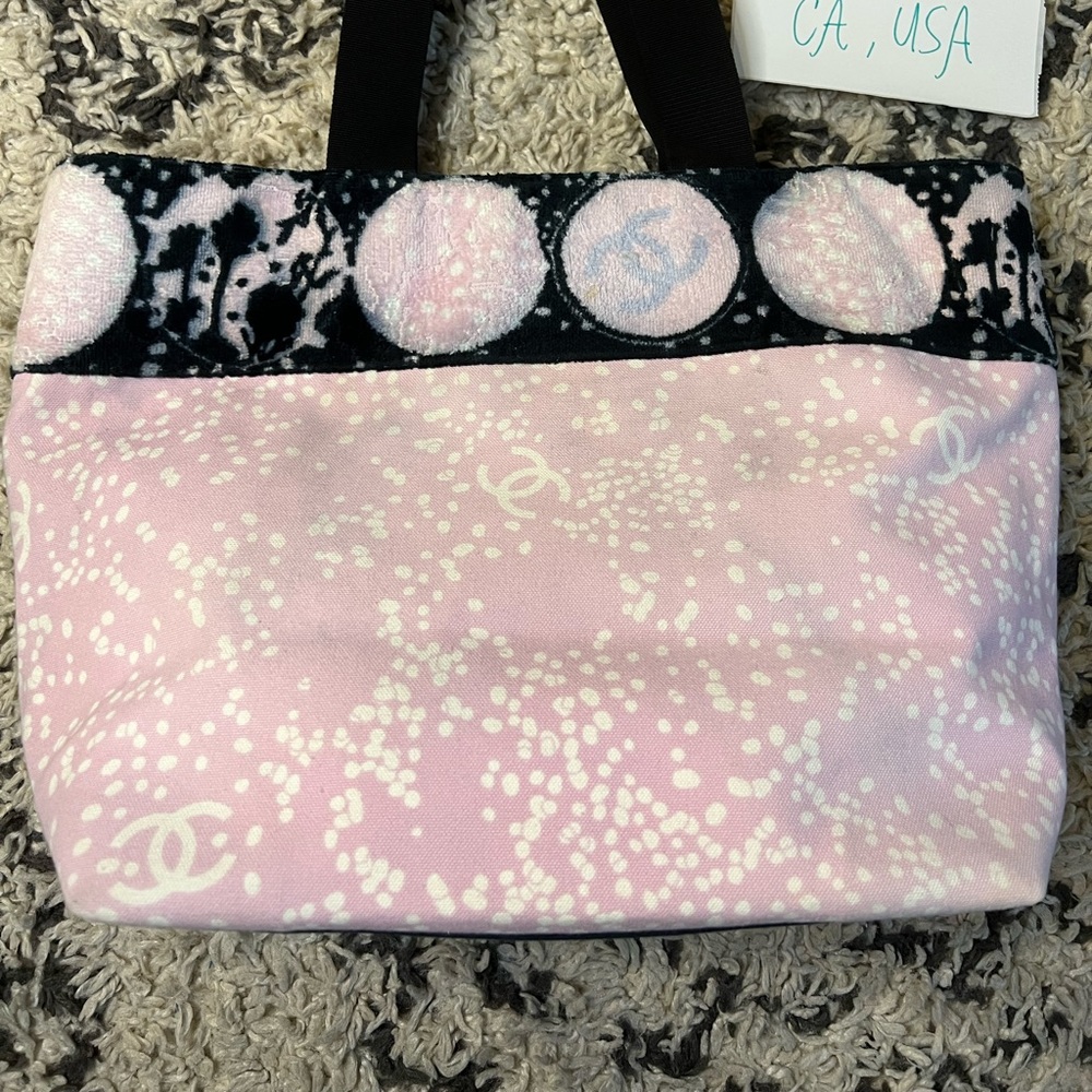 Chanel Large Shopper Tote Beach Tote Water Resist lining